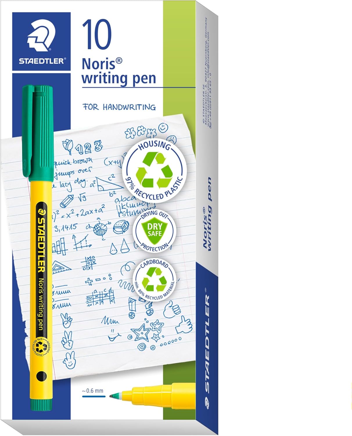 Thumbnail 4 de STAEDTLER 307-9 Noris Handwriting Pen – Black (Box of 10)