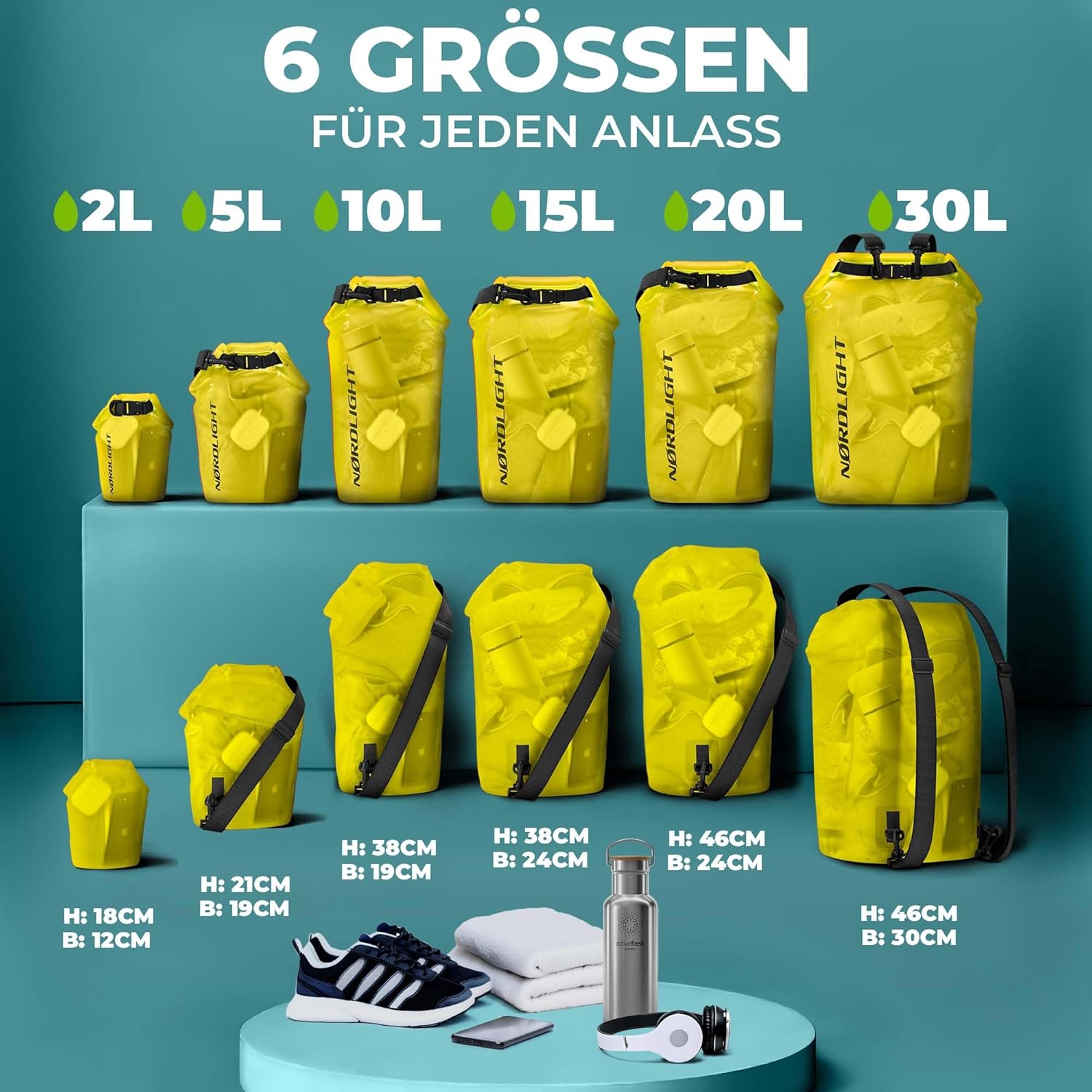 Thumbnail 2 de Nordlight Dry Bag wasserdichte Tasche mit Roll-Top und Schultergurt (2–30 Liter)