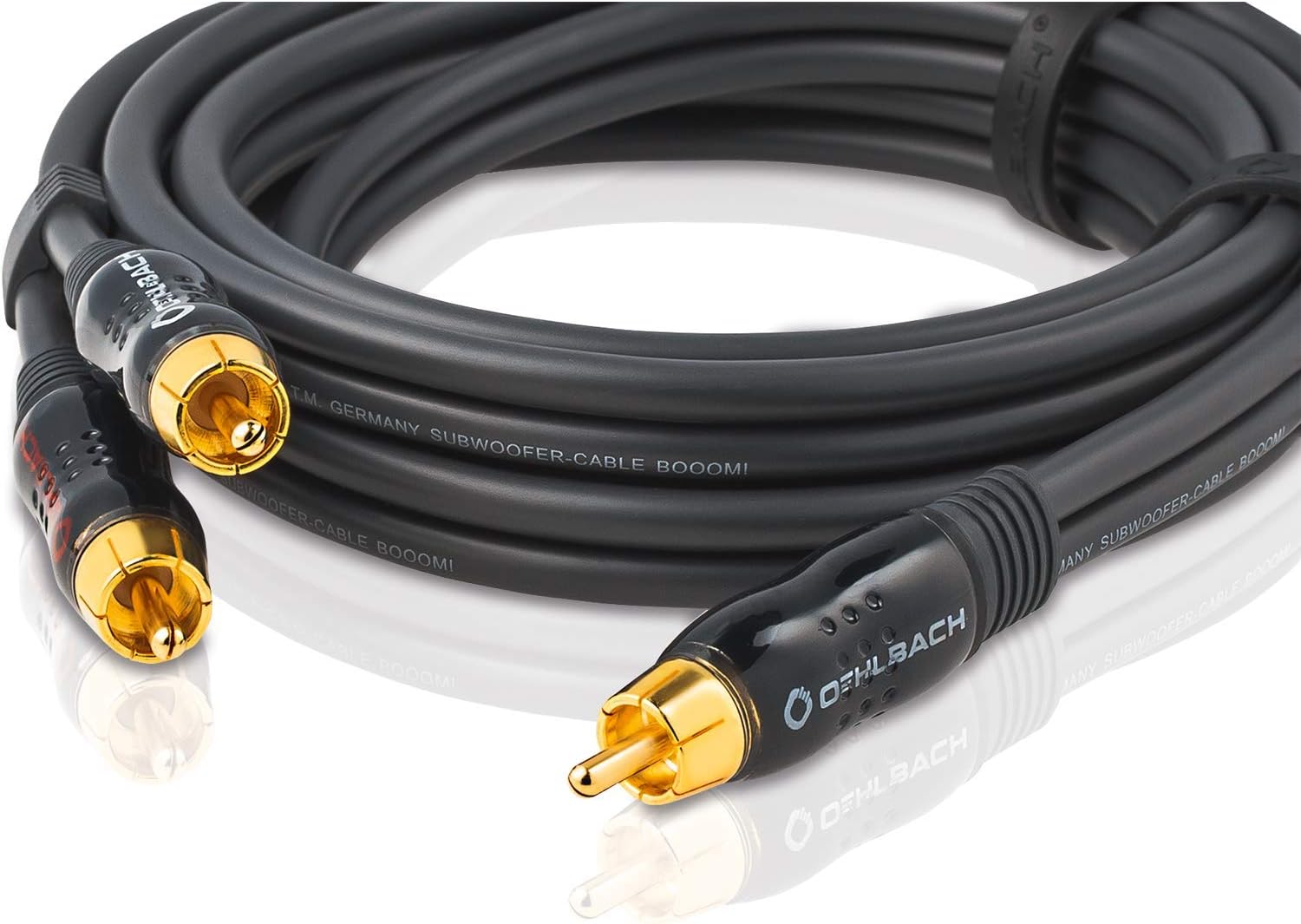Detalle de Oehlbach BOOOM – kabel Y-Cinch do subwoofera, OFC, ekranowany, 12,5 m