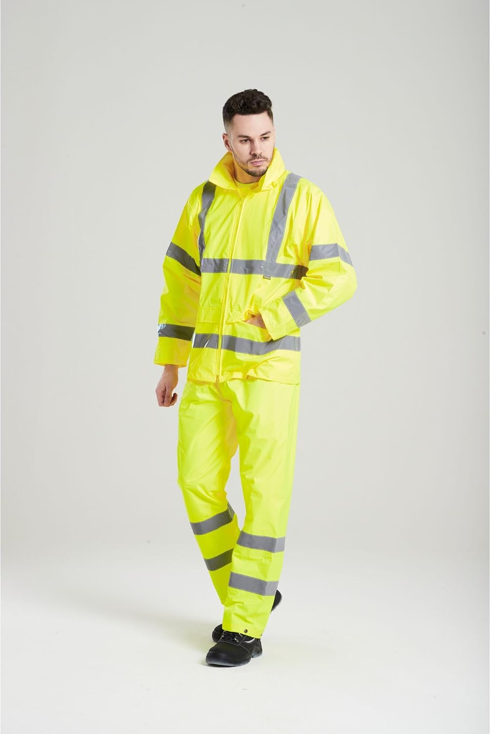 Thumbnail 5 de Portwest H440 Men's Lightweight Waterproof Hi-Vis Rain Jacket, Yellow, 5X-Large