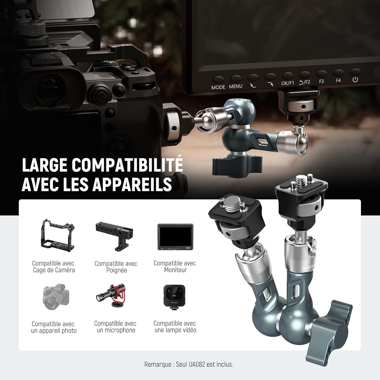 Thumbnail 1 de NEEWER Bras Magique Articulé 7" UA082 — support d’écran et accessoires photo/vidéo avec montage 1/4" et 3/8