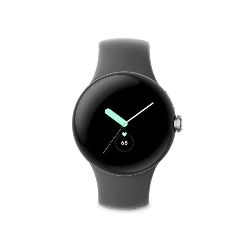 Detalle de Google Pixel Watch 4G LTE 41 mm Plata con correa Carbón | ECG, SpO2, 5ATM