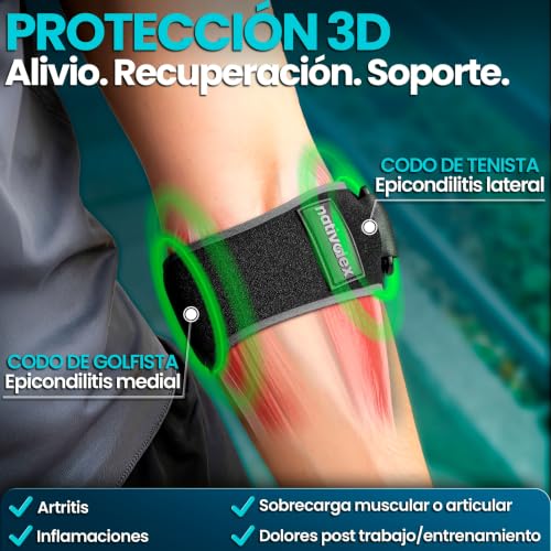 Detalle de NativoDex Codera Epicondilitis: Brazalete y Cincha para Hombre y Mujer