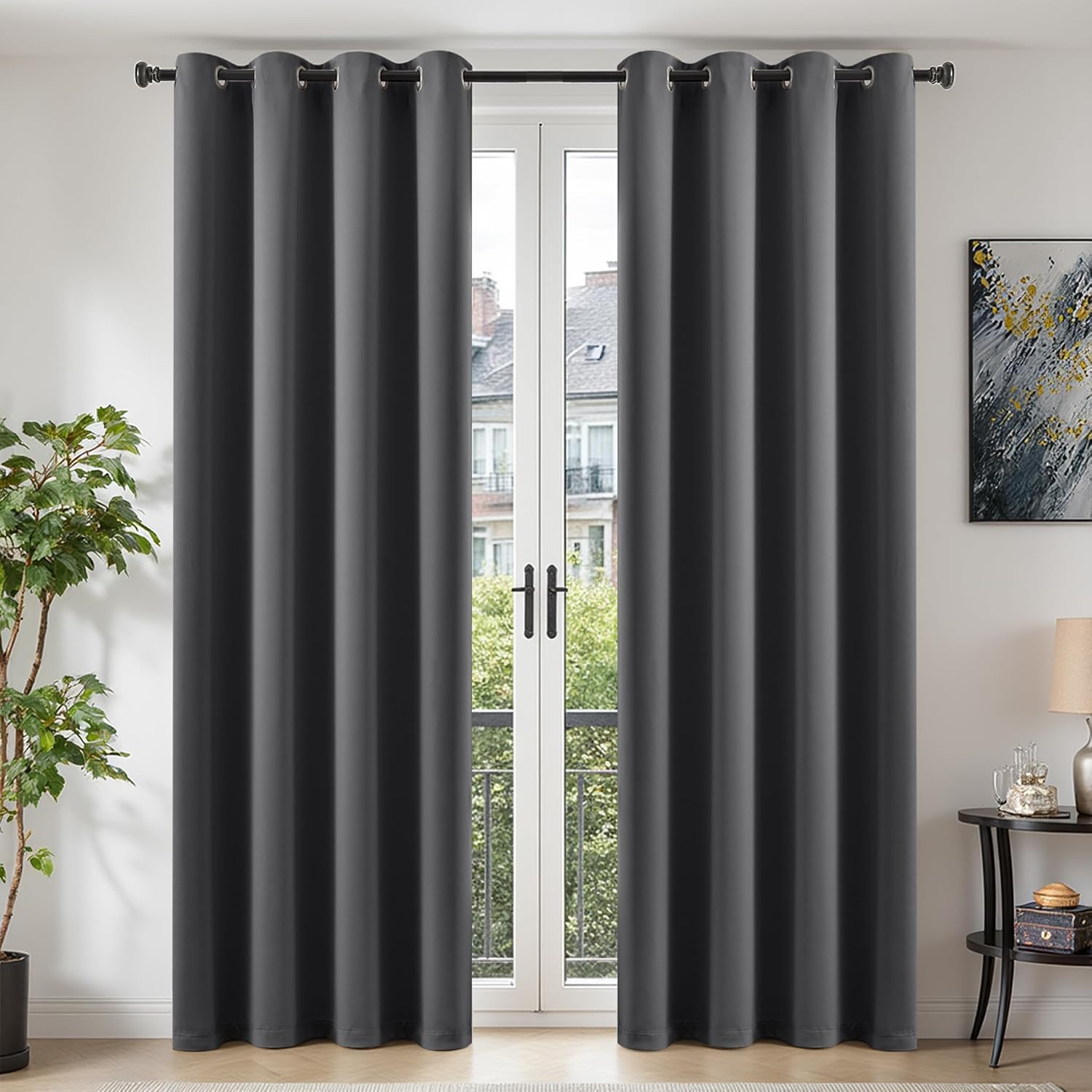 Detalle de TOPICK Blackout Grey Thermal Curtains W52 x L84