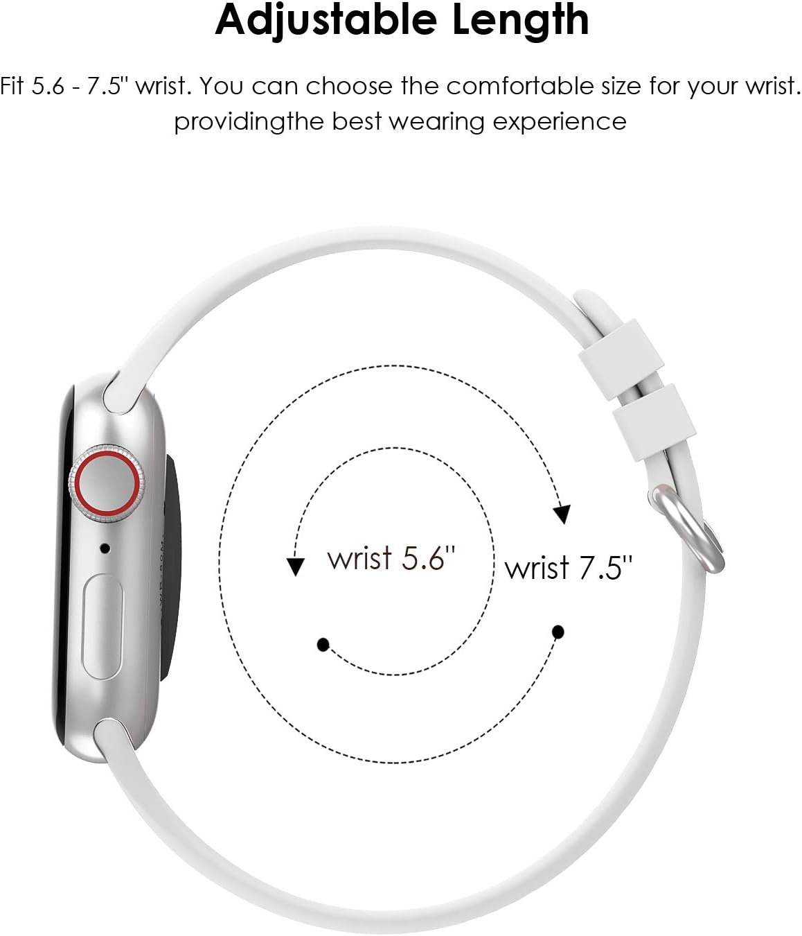 Thumbnail 6 de PARMPH 3 Packs Sport Strap for Apple Watch (38mm–42mm): Slim Silicone Replacement Bands