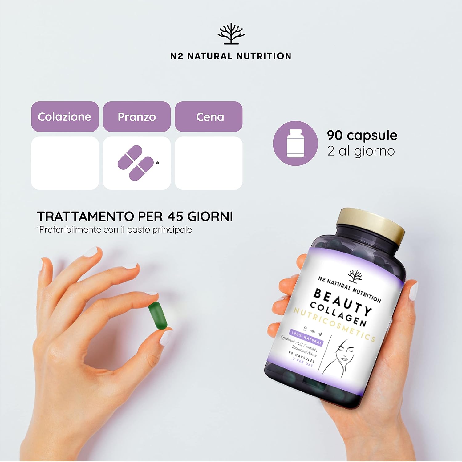Thumbnail 4 de N2 Natural Nutrition Collagene marino 90 capsule