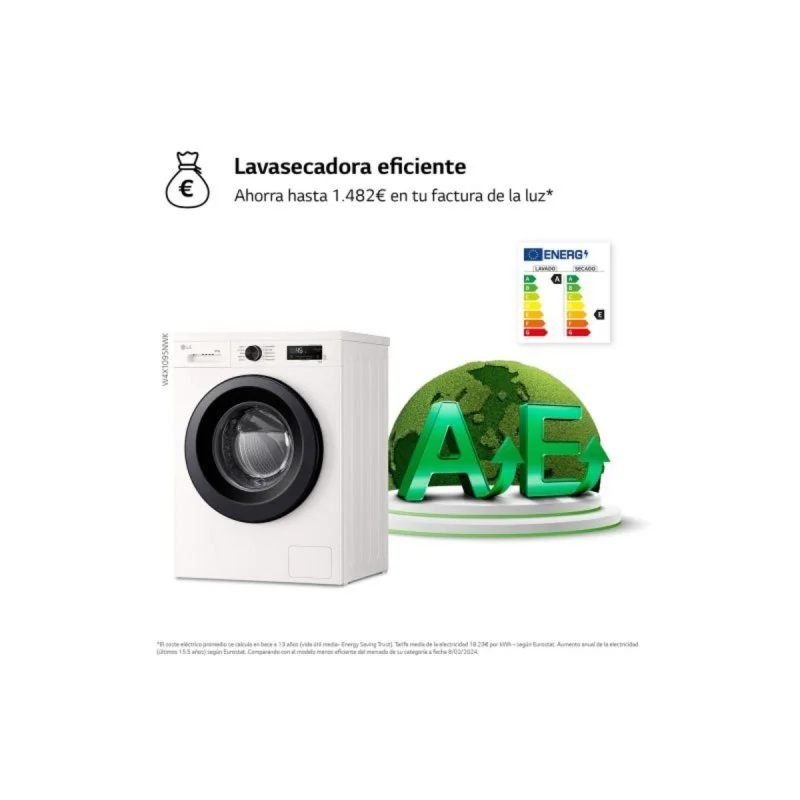 Detalle 2 de LG W4X1095NWK lavadora secadora 9/5 kg