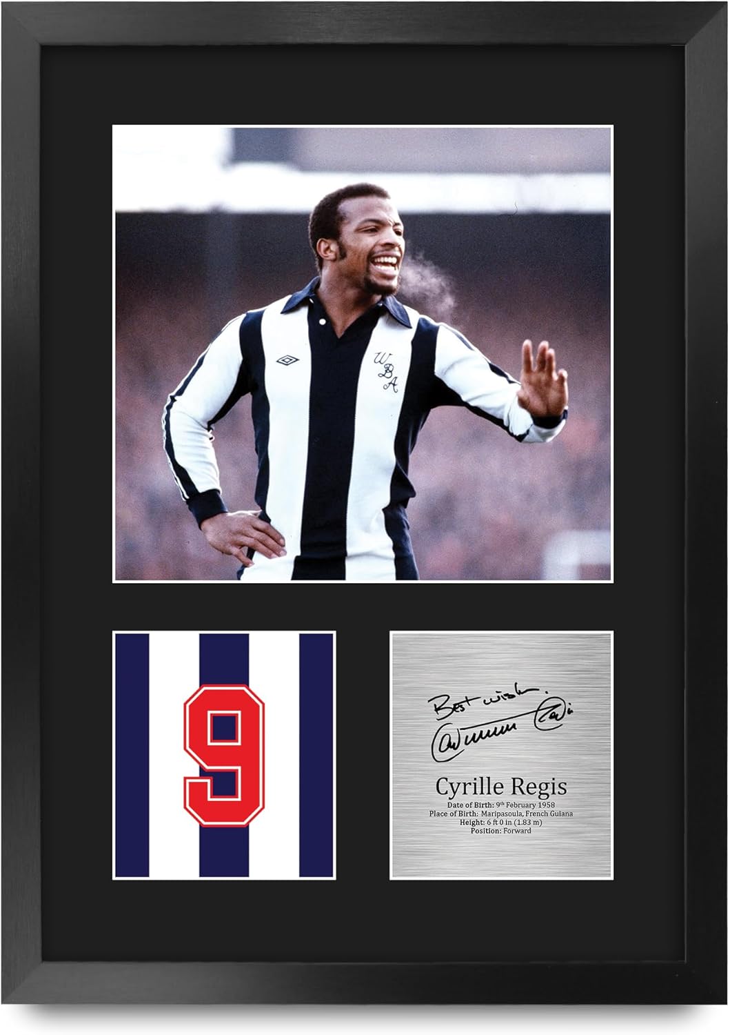 Thumbnail 3 de HWC Trading Cyrille Regis West Brom framed signed autograph A4 portrait picture (gift for football fans)