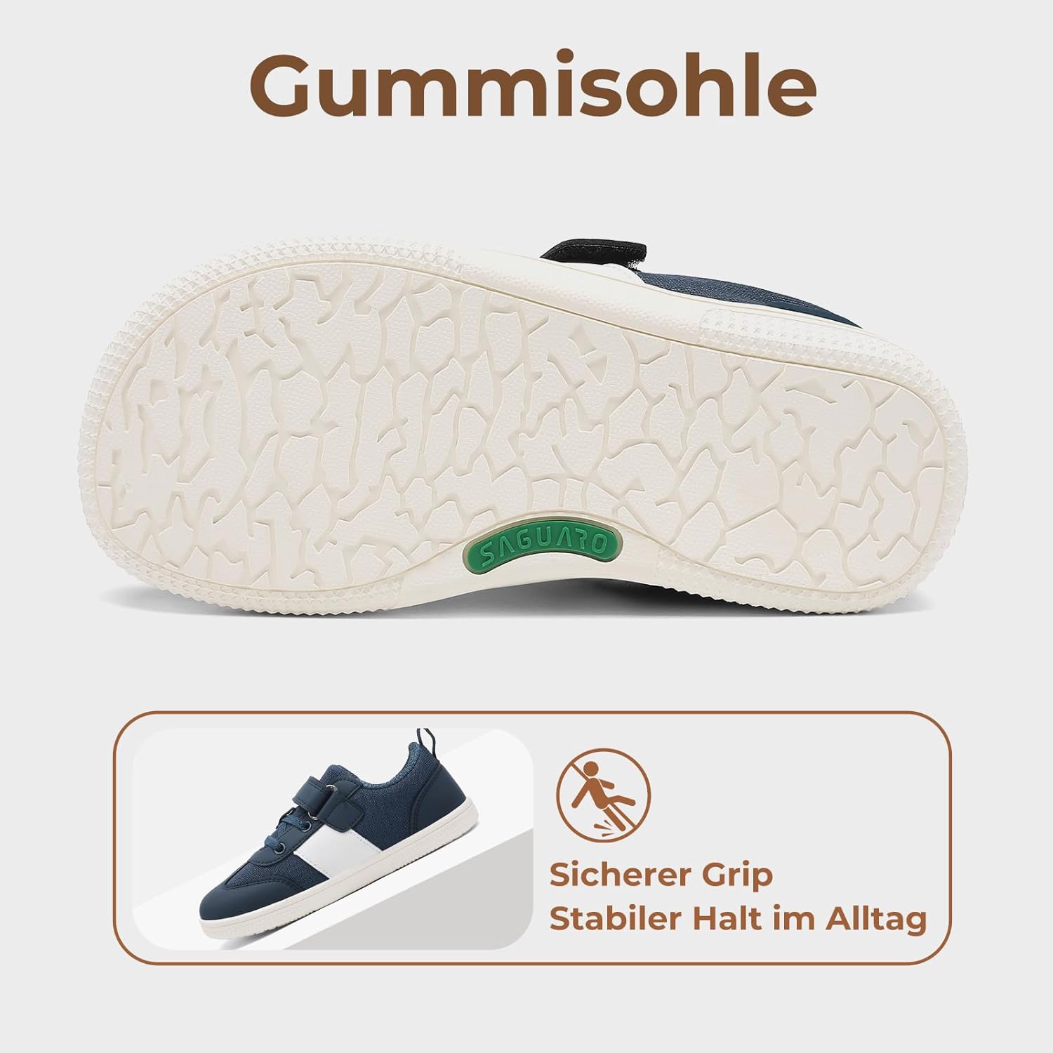 Thumbnail 5 de SAGUARO Kinder Barfußschuhe Knit – Breite Zehenbox, Klettverschluss und Zero-Drop für Kindergarten und Schule