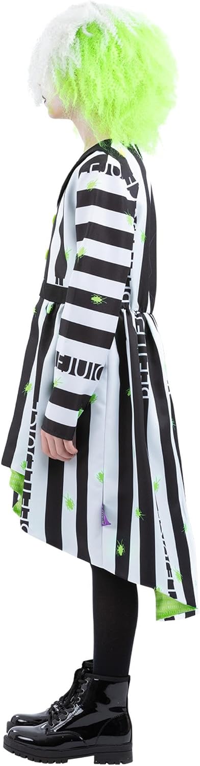Detalle 2 de Smiffys Beetlejuice Kinderkostüm – Offiziell lizenziertes Beetlejuice Stipe Kleid (Alter 4–6 Jahre)
