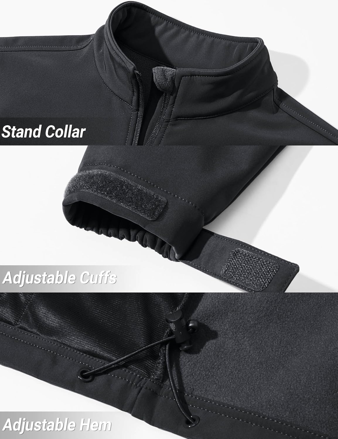 Detalle 2 de TACVASEN TCTJ-731-688 Men's Softshell Jacket, Fleece-Lined, 4 Pockets