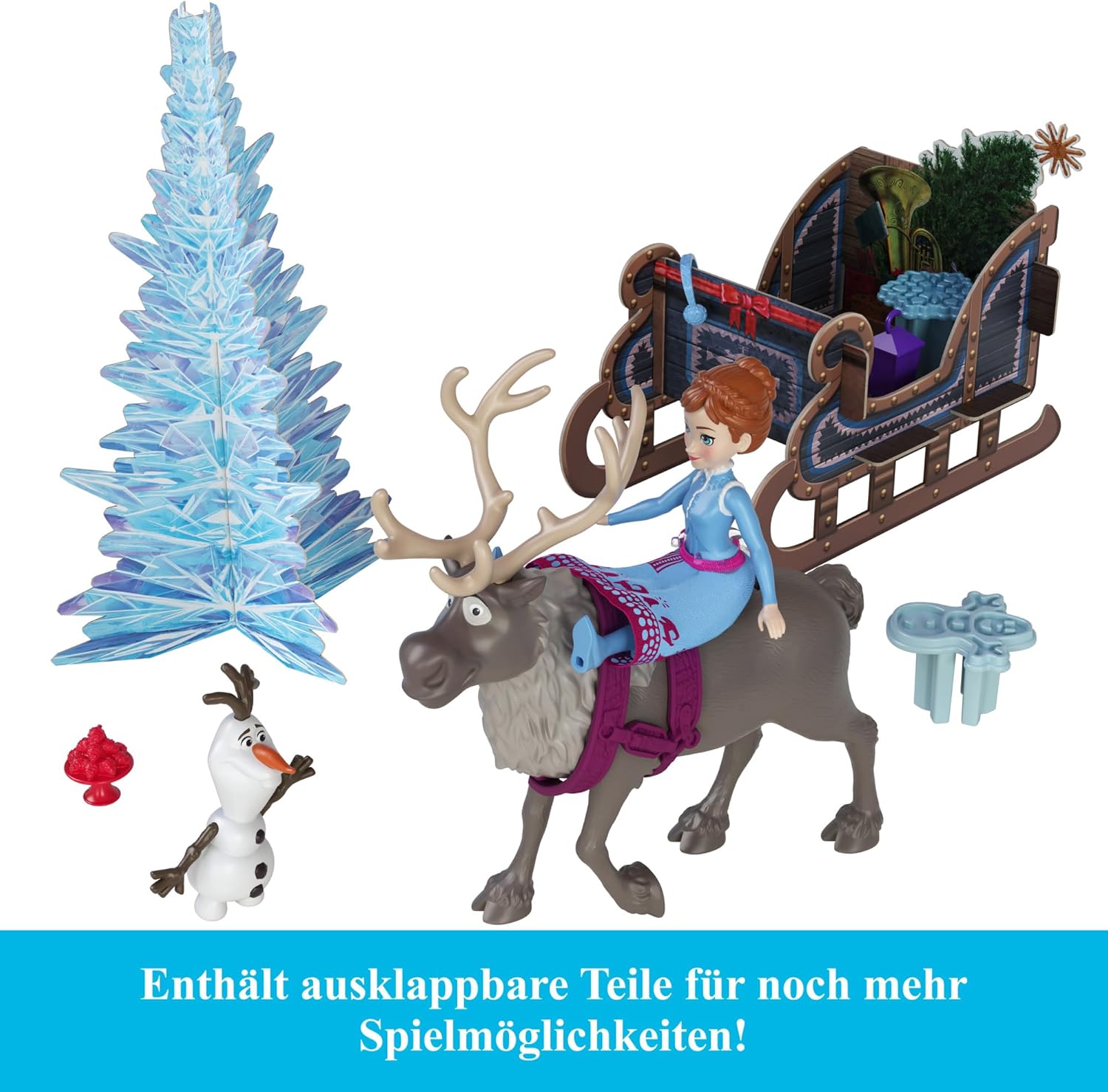 Thumbnail 3 de Mattel Disney Die Eiskönigin Kleine Anna- und Elsa-Puppen Adventskalender (24 Überraschungen) mit Olaf & Sven, formbarem Sand