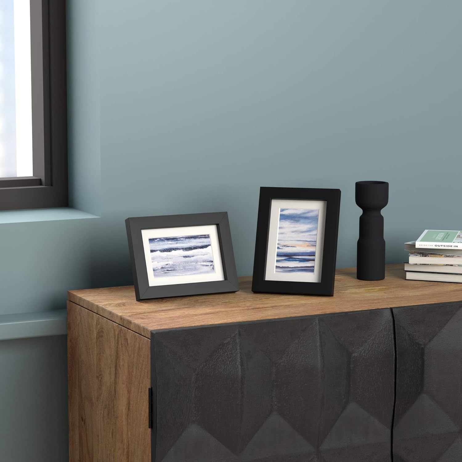 Thumbnail 6 de Amazon Basics Marco para Fotos con Paspartú 18x13 cm, Negro, Pack de 2 📸