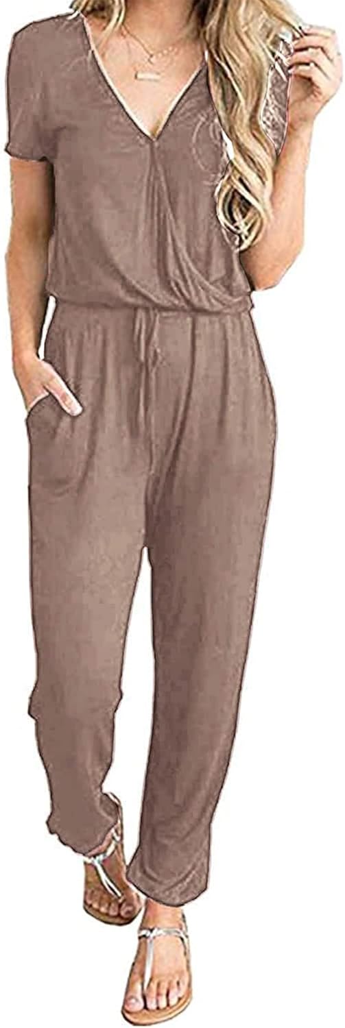Detalle de PRETTYGARDEN Women’s 2026 Spring/Summer Jumpsuit: A Casual yet Dressy One-Piece Romper
