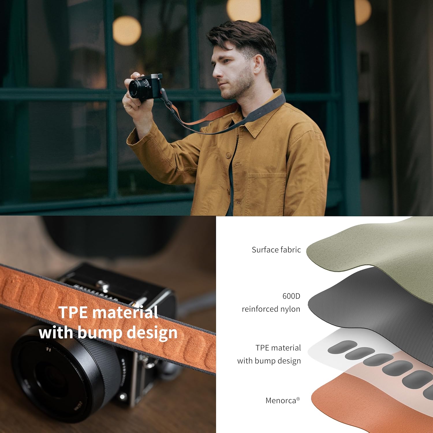 Thumbnail 2 de PGYTECH Tracolla per Fotocamera in Stile Retrò – Regolabile con Gancio Rapido