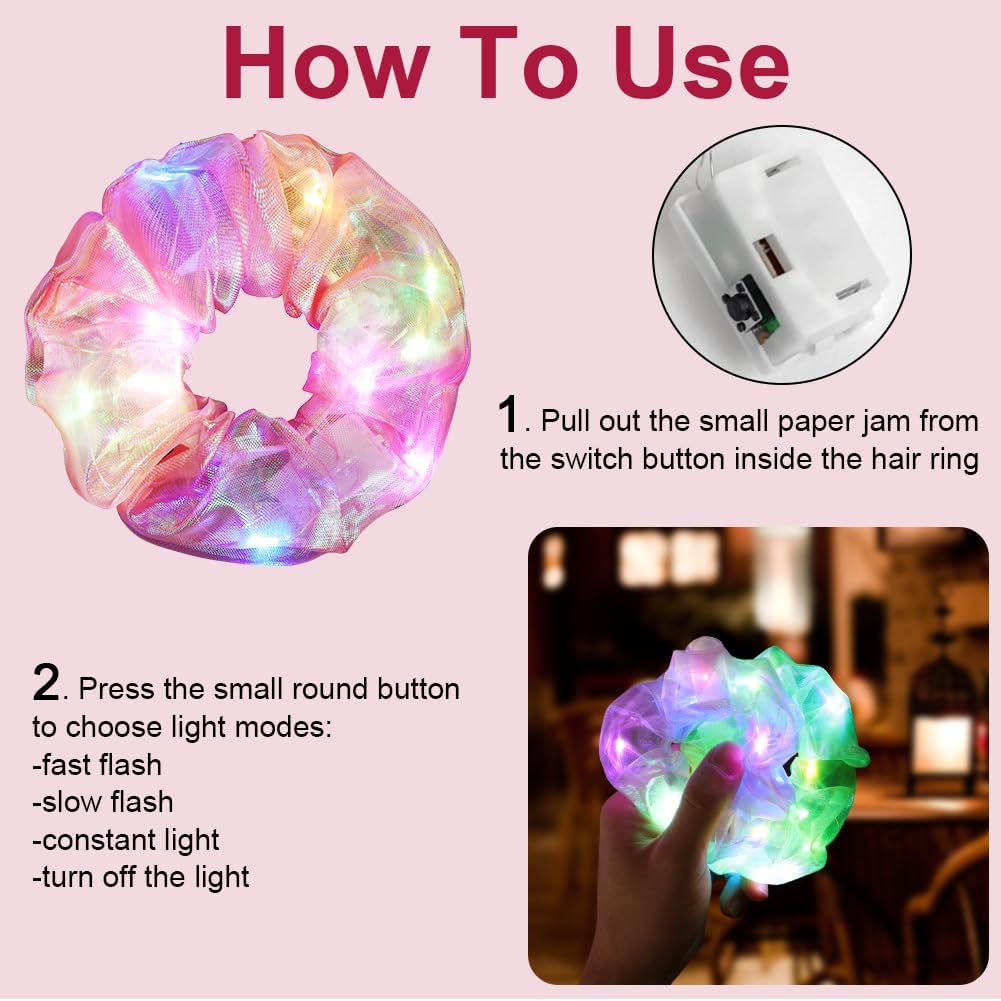 Detalle de URAQT Scrunchies LED 6 colori per feste 🎉