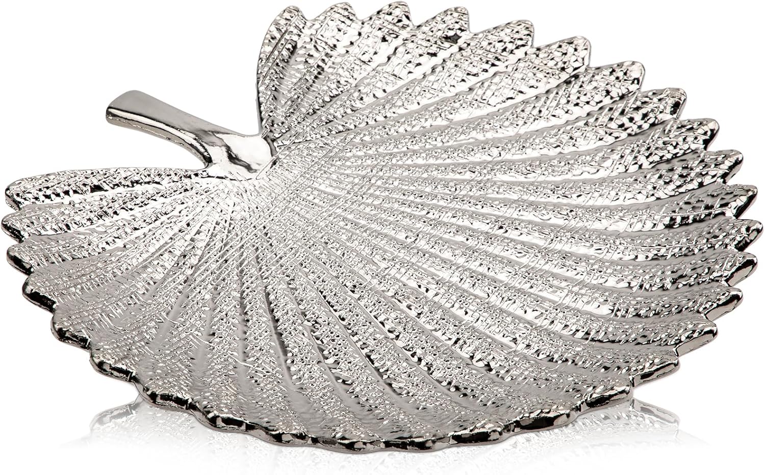 Thumbnail 6 de Oairse Set of 2 Silver Leaf Ceramic Jewellery Trays (Large & Medium)
