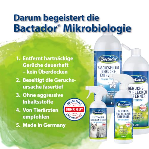 Detalle de Bactador Enzymreiniger Spray 750 ml – Geruchs- und Fleckenentferner für Hundeurin & Katzenurin