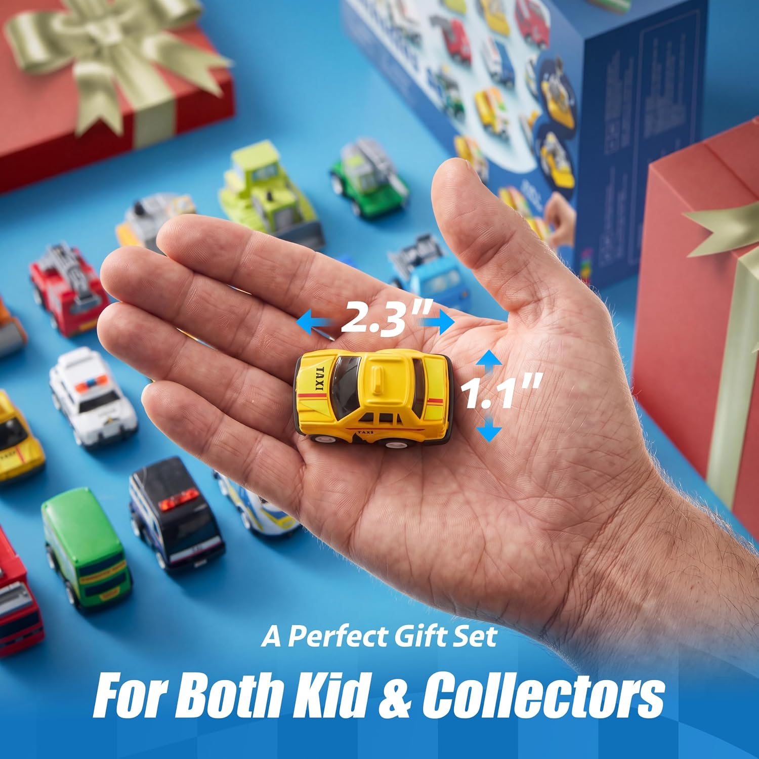 Detalle de JOYIN 18-piece pull back city cars & trucks set for toddlers (friction powered die-cast style)