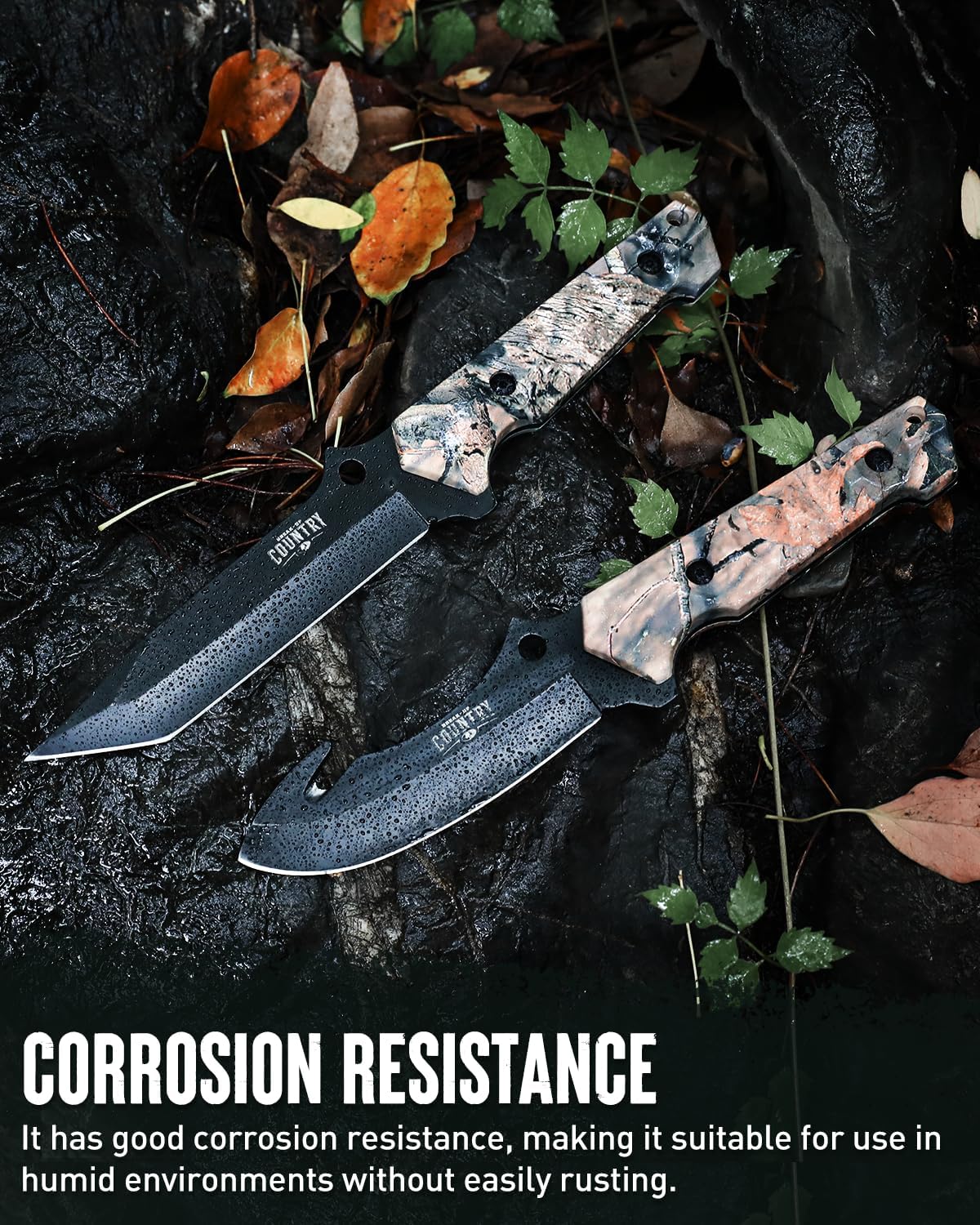 Thumbnail 3 de Mossy Oak MO16002A 2-Piece Fixed-Blade Hunting Knife Set with Sheath