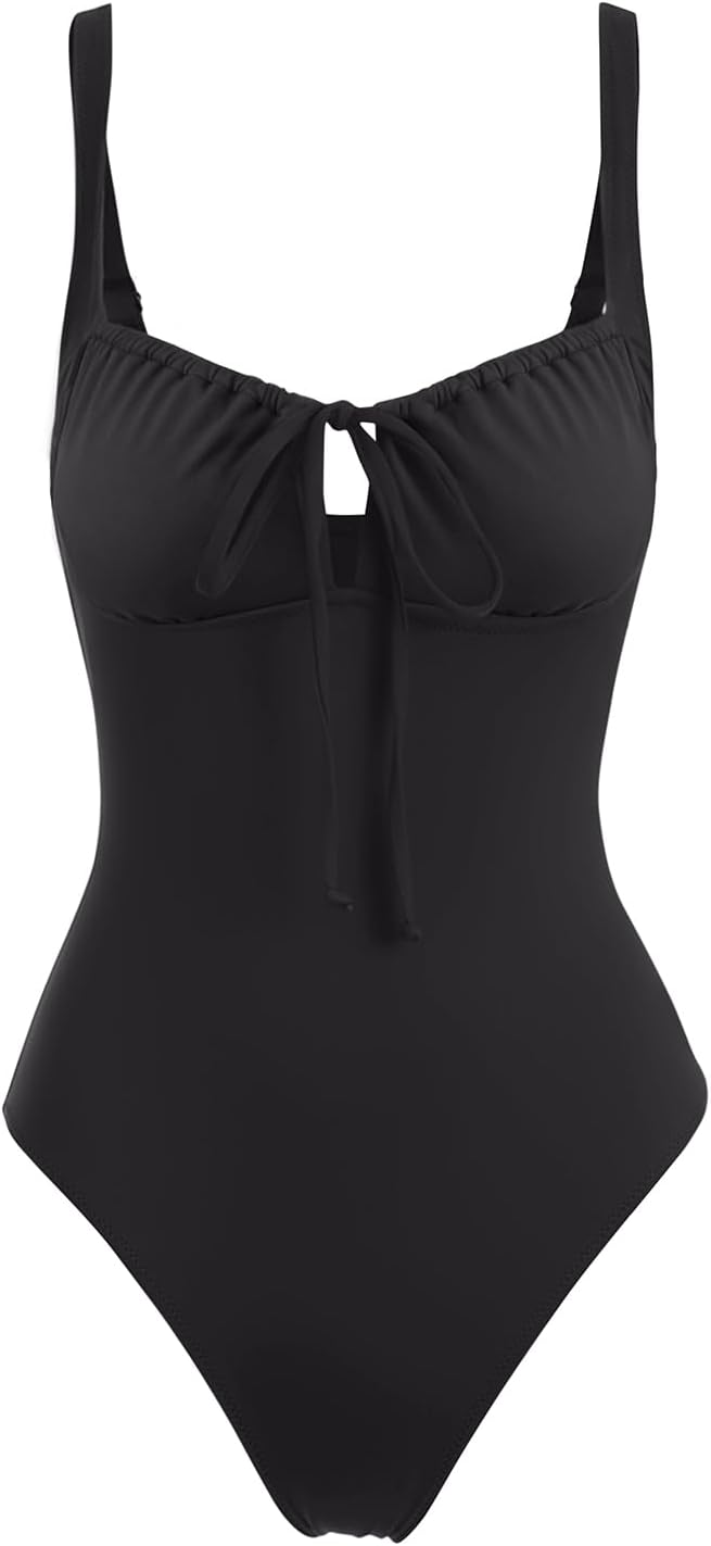 Thumbnail 5 de LASLULU Women One Piece Swimsuit Cutout Tie Push Up Bathing Suit