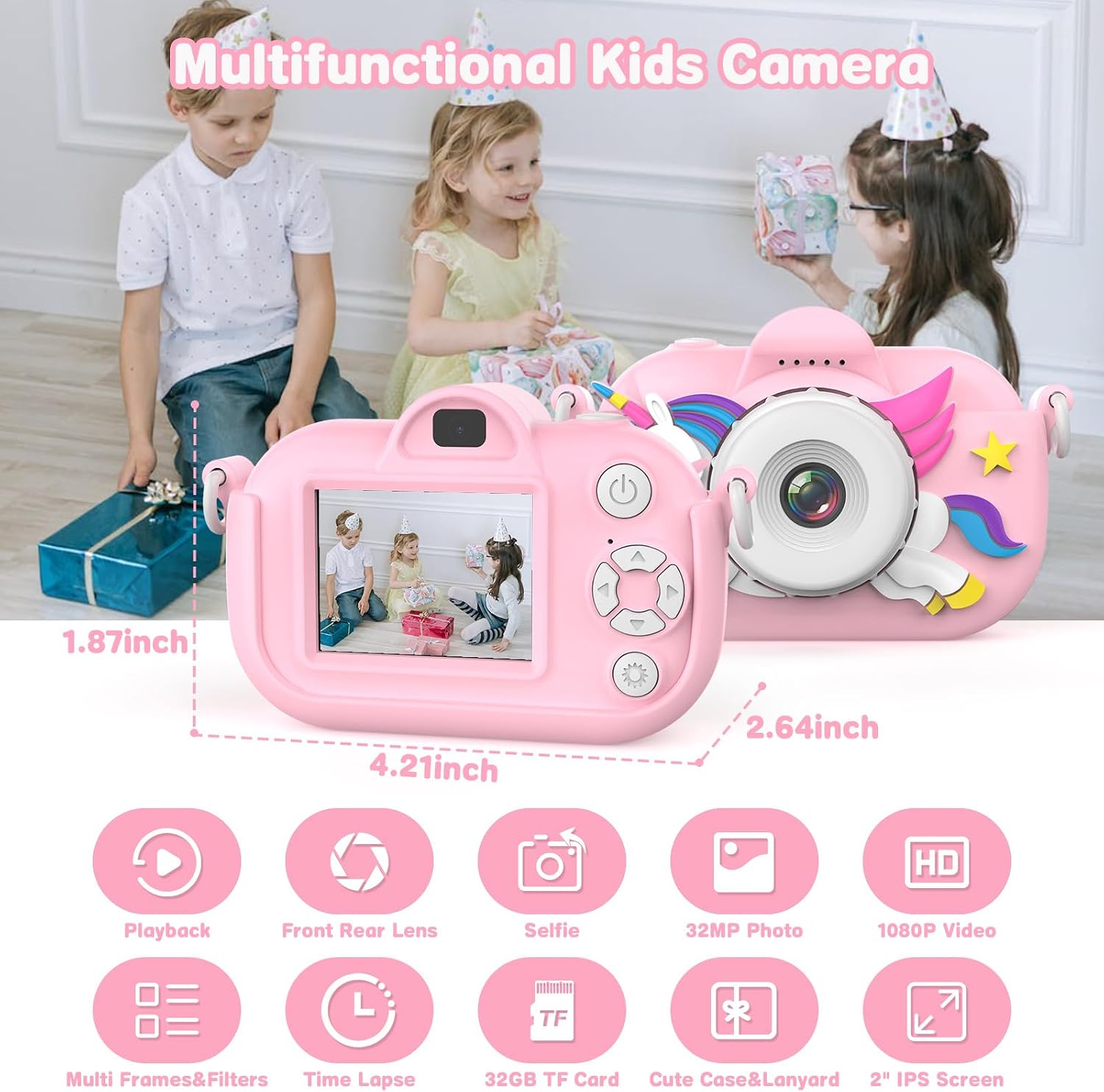 Thumbnail 1 de Kids Digital Camera with 32GB TF Card