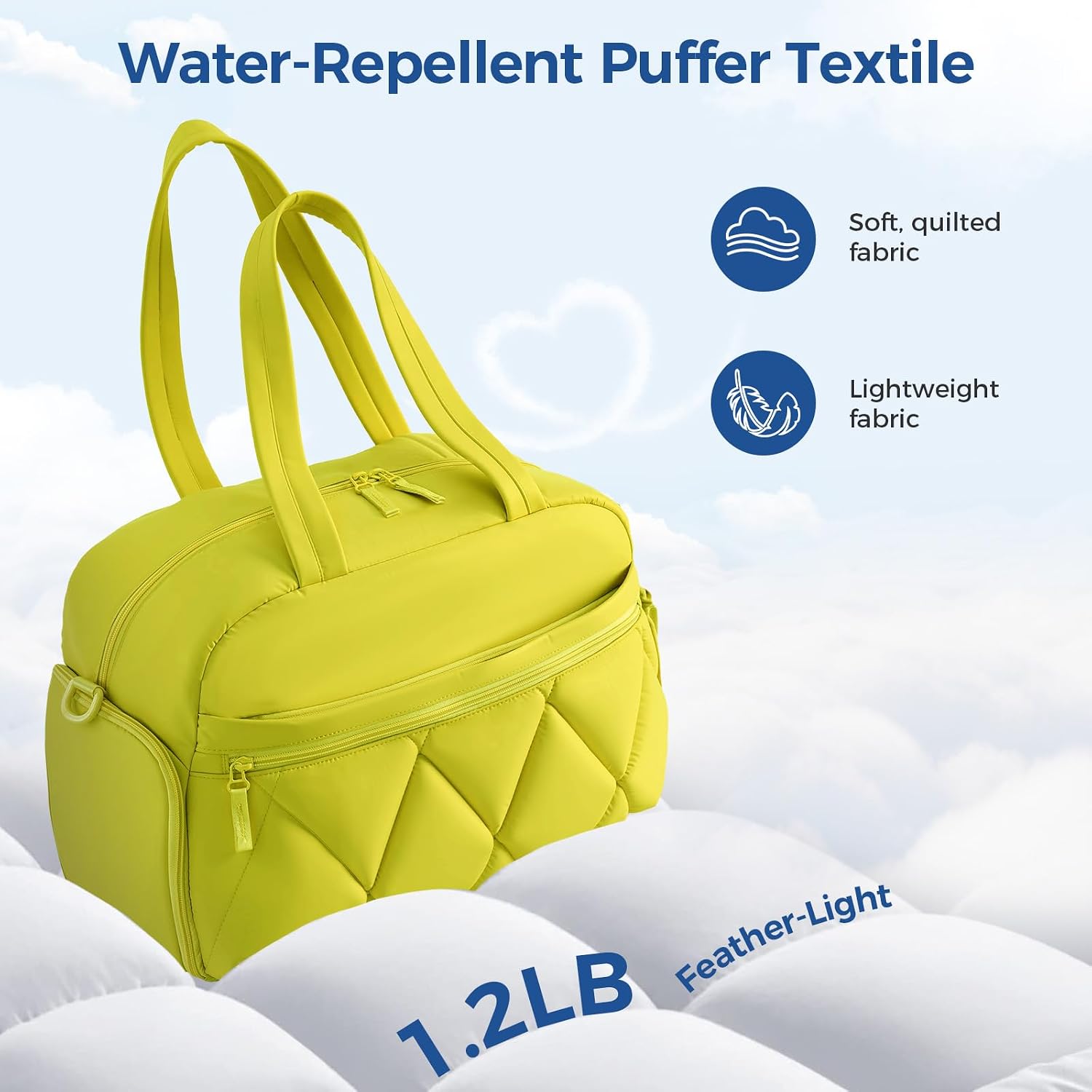 Thumbnail 4 de Lekespring women’s Weekend Overnight Bag (25L) with waterproof Taslon and shoe compartment – Yellow