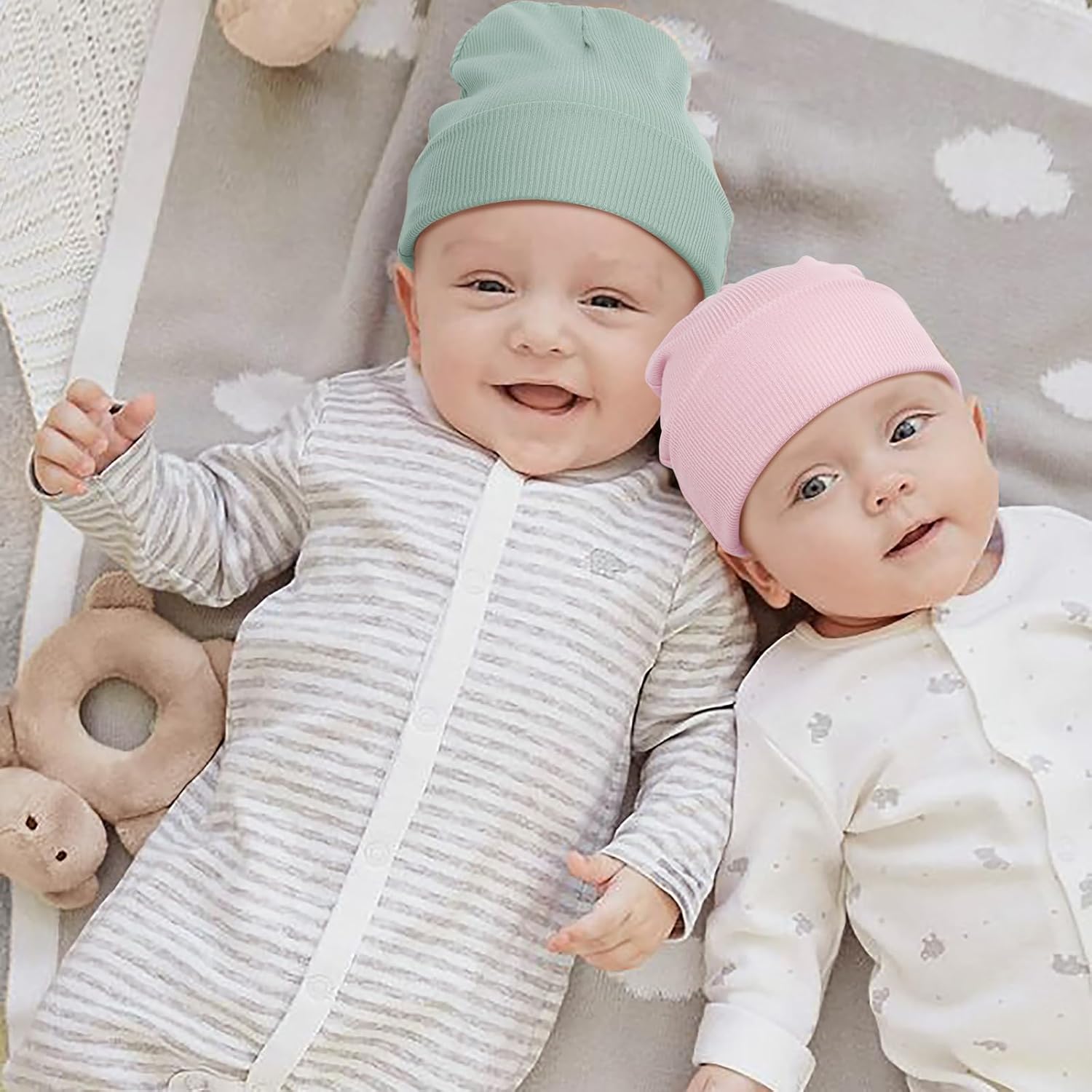 Thumbnail 2 de DRESHOW Newborn Knit Baby Hat (0–24 Months) – Soft, Stretchy Beanie for Baby Boys & Girls