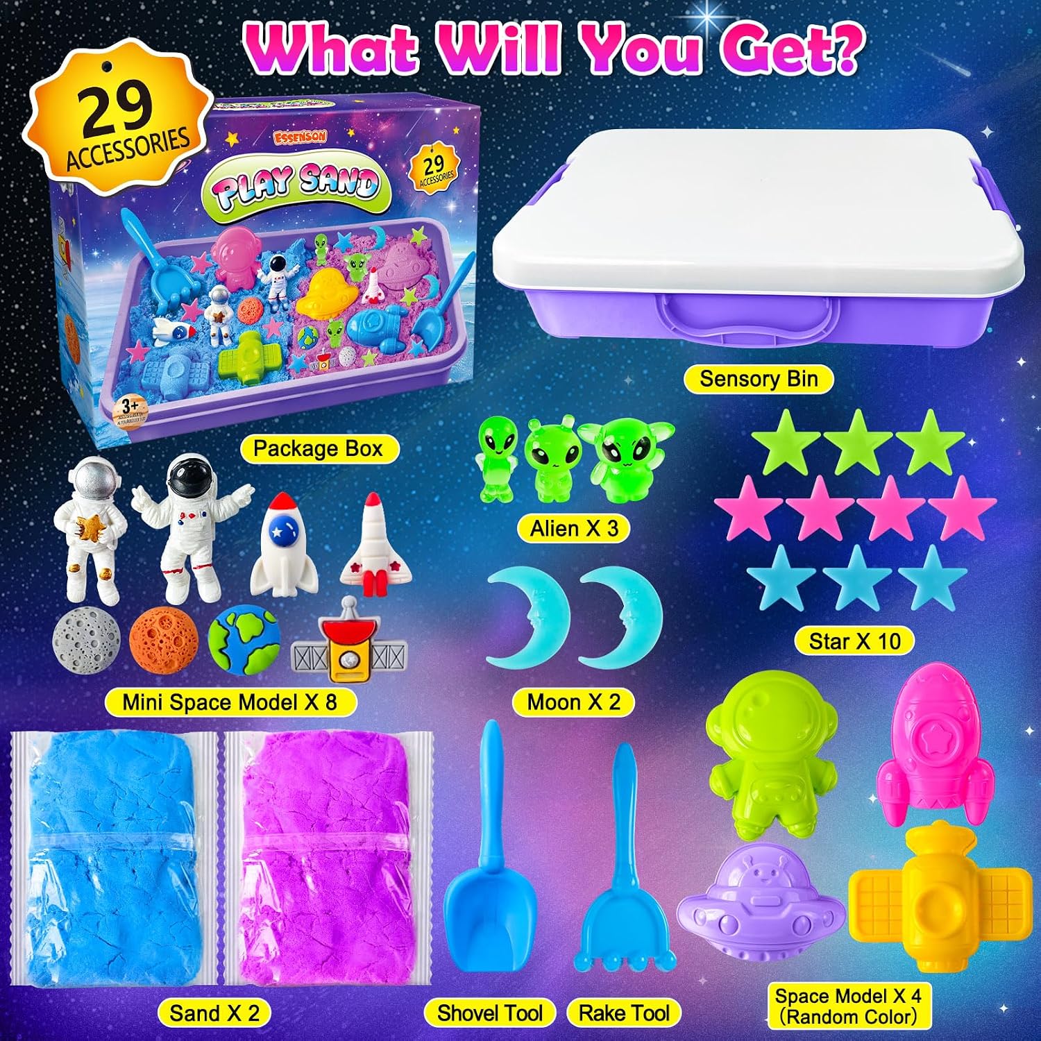 Detalle 2 de Sensory Bin Space Kit with Play Sand