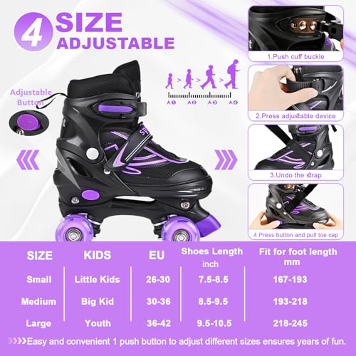 Detalle 2 de DUZSKJ Pattini regolabili per bambini con ruote illuminate 🛼