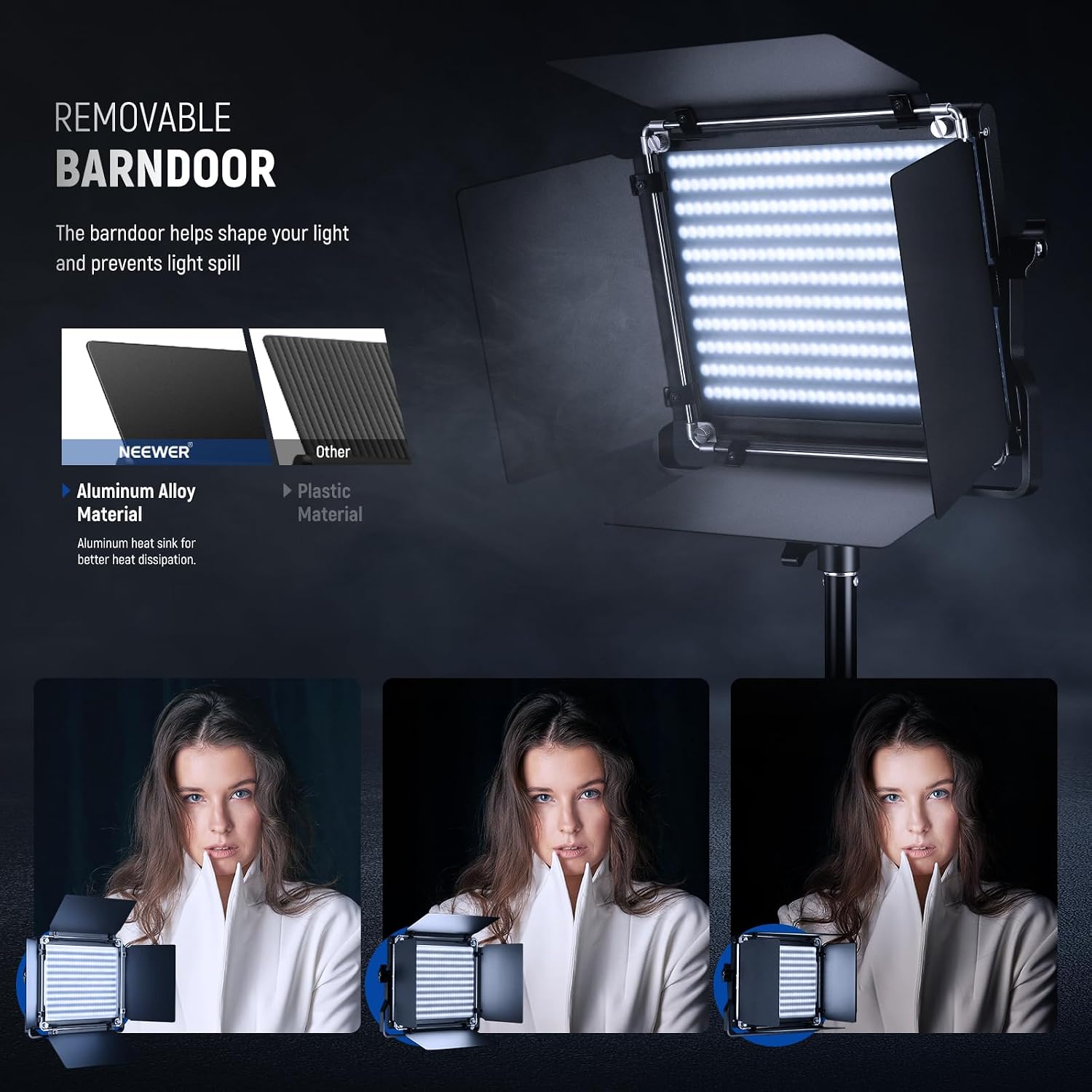 Thumbnail 4 de NEEWER 2 Pack Bi-colour 660 LED Video Light Kit (3200–5600K, CRI 96+) for Studio, Streaming & Photo