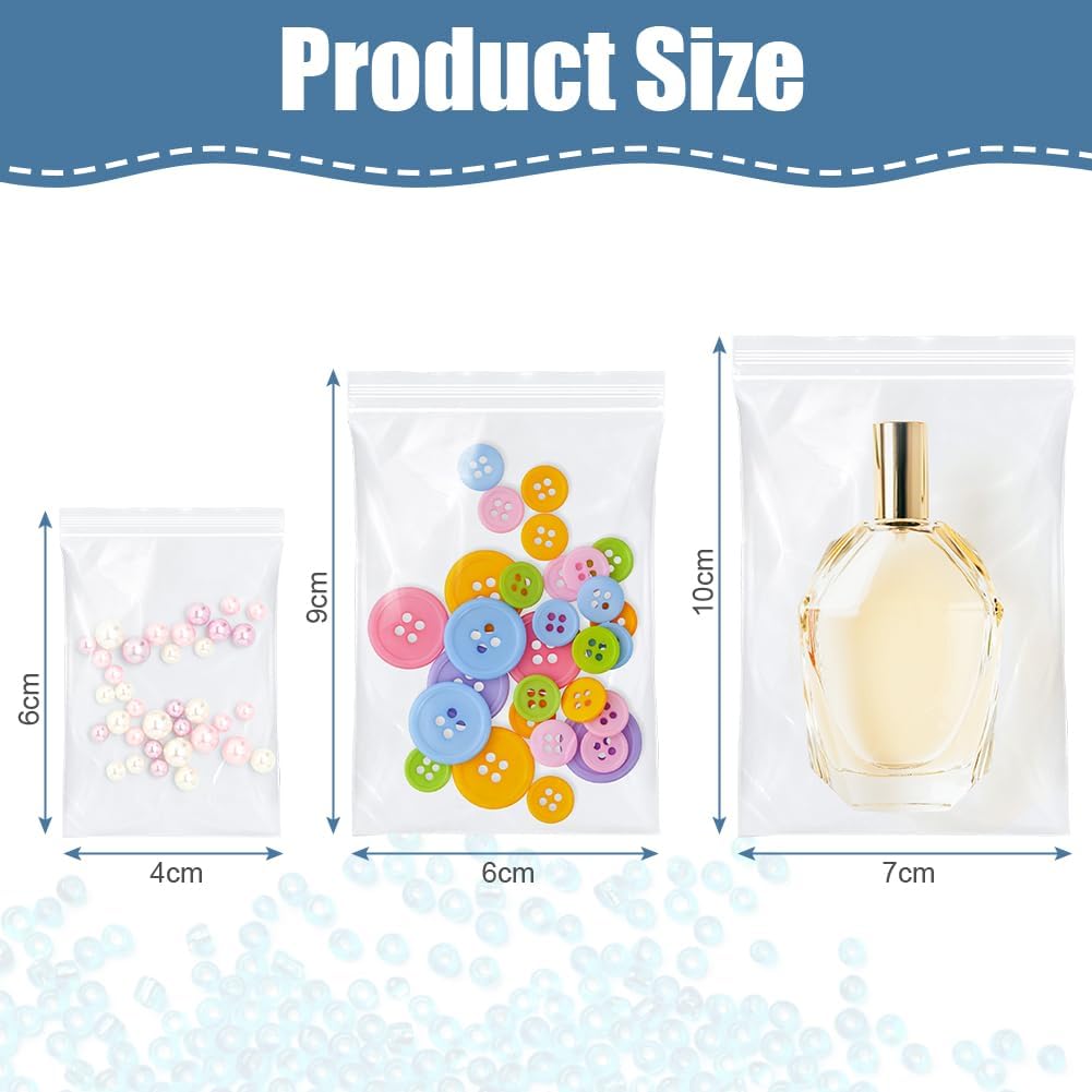 Detalle 2 de OFFCUP 400 pcs Transparent Resealable Bags, 4 x 6 cm PE