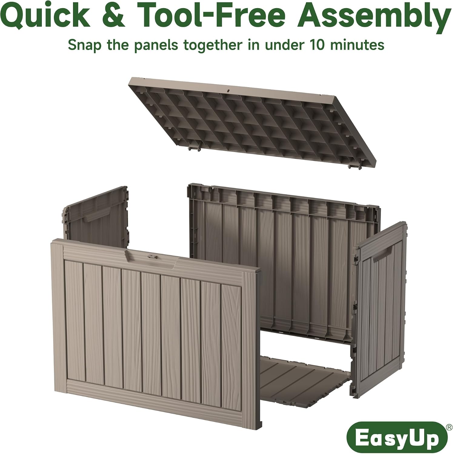 Detalle 1 de EasyUp Deck Box, 45-Gallon Waterproof UV-Resistant Outdoor Storage