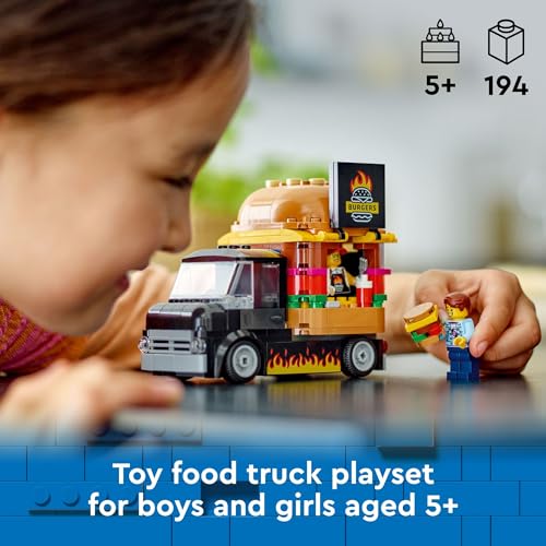 Detalle 2 de LEGO City Burger Truck Toy Building Set (60404) – Creative Play for Kids 5+
