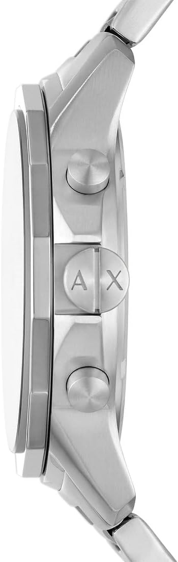 Detalle de Armani Exchange Montre pour Hommes argentée – Chronographe quartz, boîtier 44 mm et bracelet acier