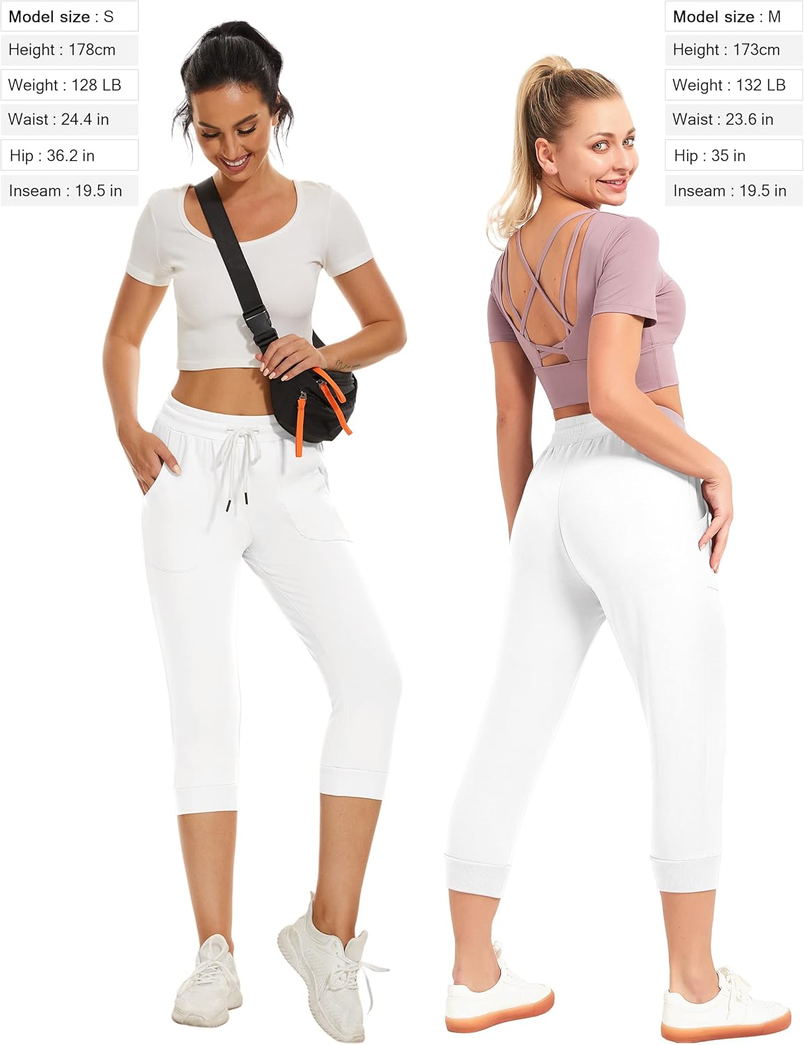 Detalle de SPECIALMAGIC Women's Sweatpants Capri Pants Cropped Jogger