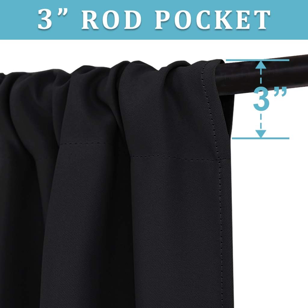 Detalle 2 de RYB HOME Blackout Curtains 63 in, 2 panels 🪟