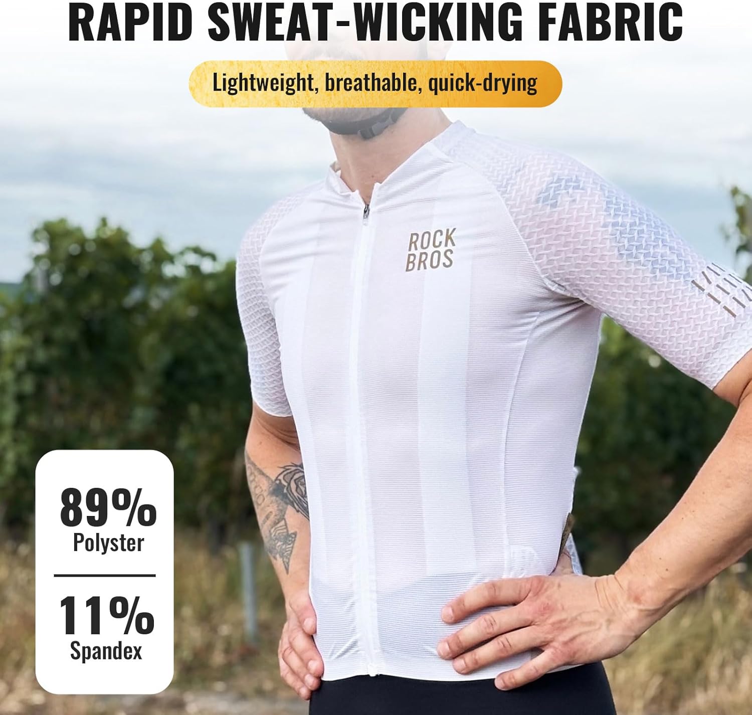 Thumbnail 3 de ROCKBROS Maglia ciclismo uomo estiva con maniche corte, traspirante e asciugatura rapida