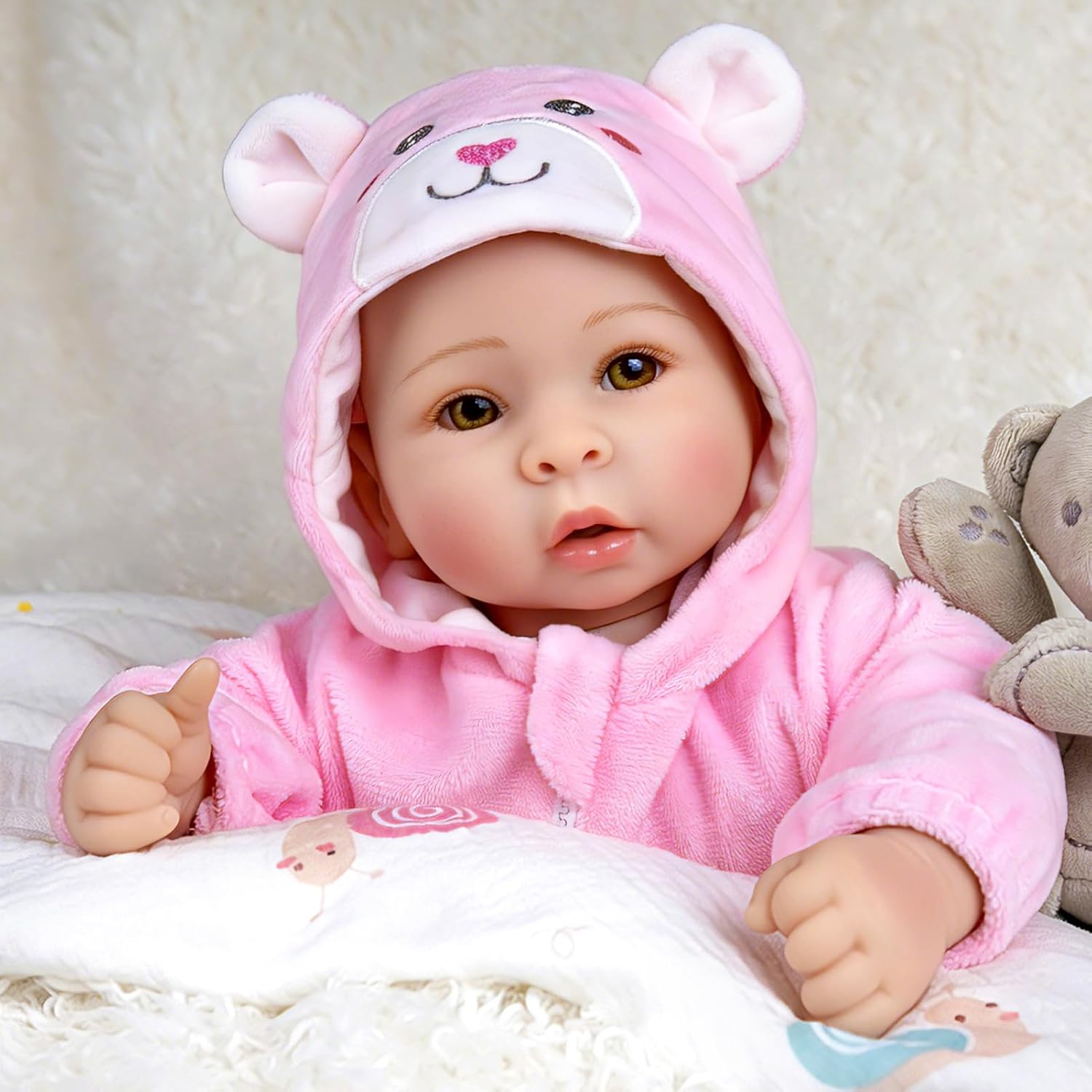 Detalle 2 de Aori 17-inch Realistic Baby Doll with Soft Body, Feeding Kit Included