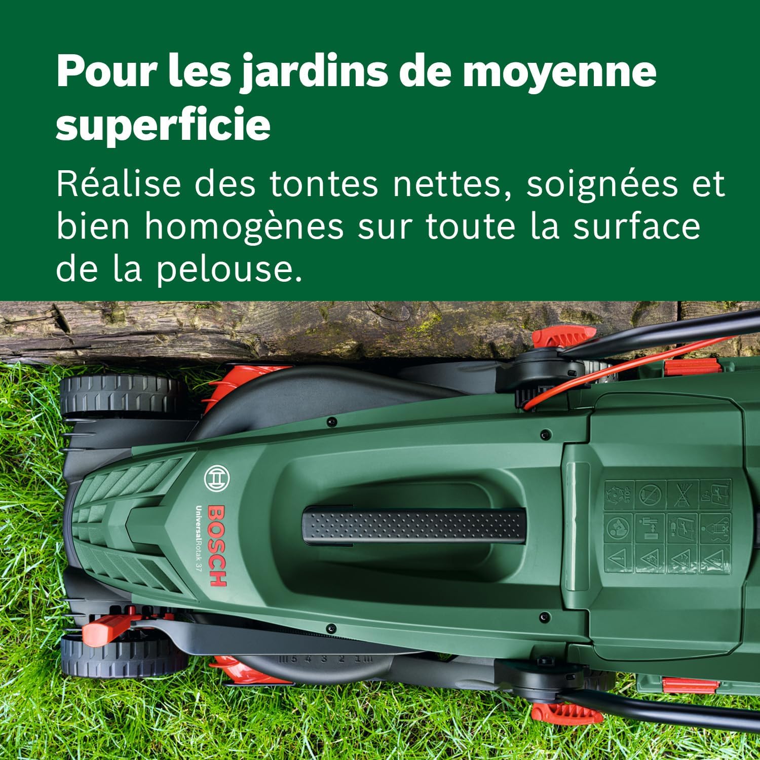 Thumbnail 2 de Bosch UniversalRotak 37-555 : tondeuse à gazon filaire 1 400 W, 37 cm, bac 40 L