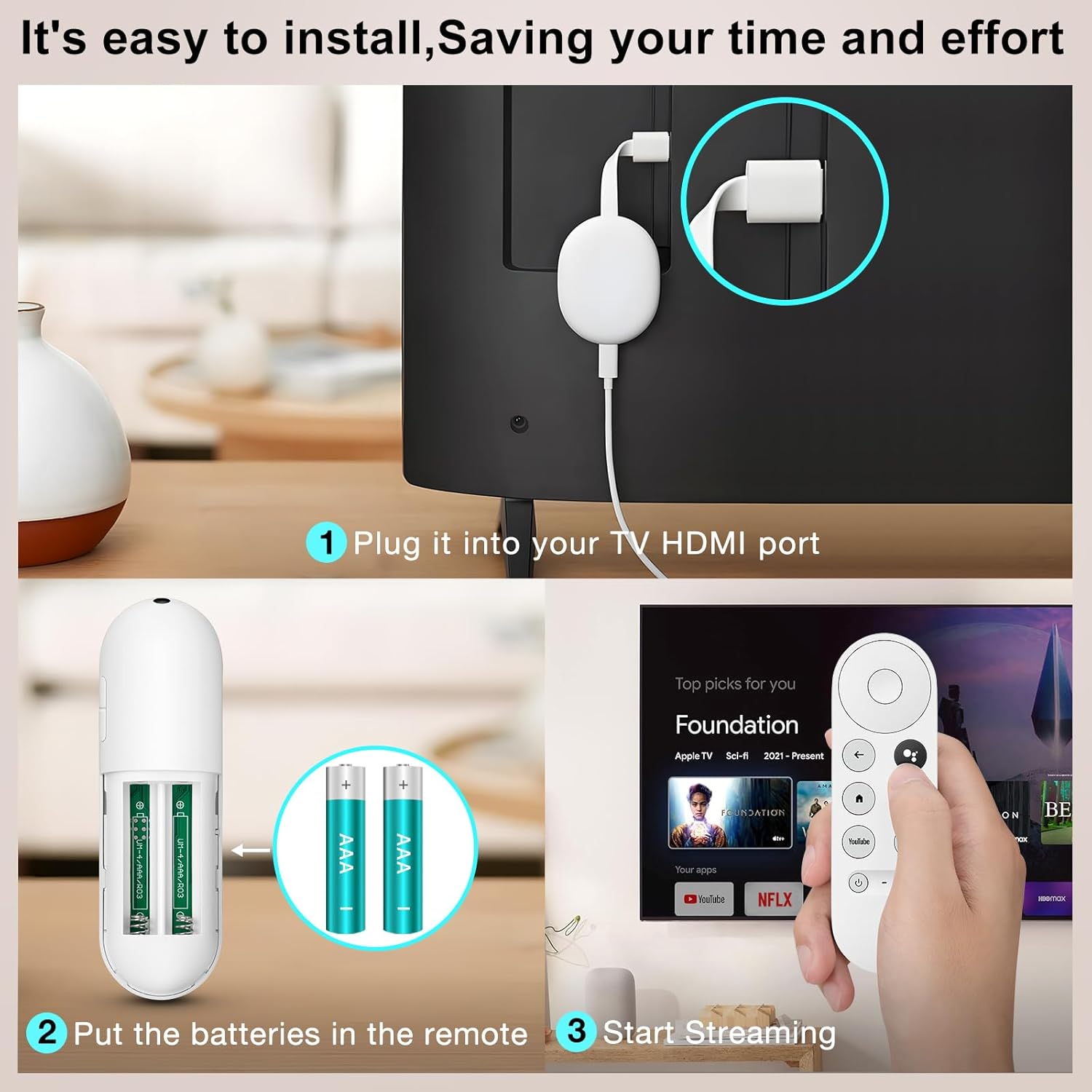Thumbnail 4 de Voice Replacement Remote for Chromecast with Google TV (Snow) — G9N9N Voice Remote