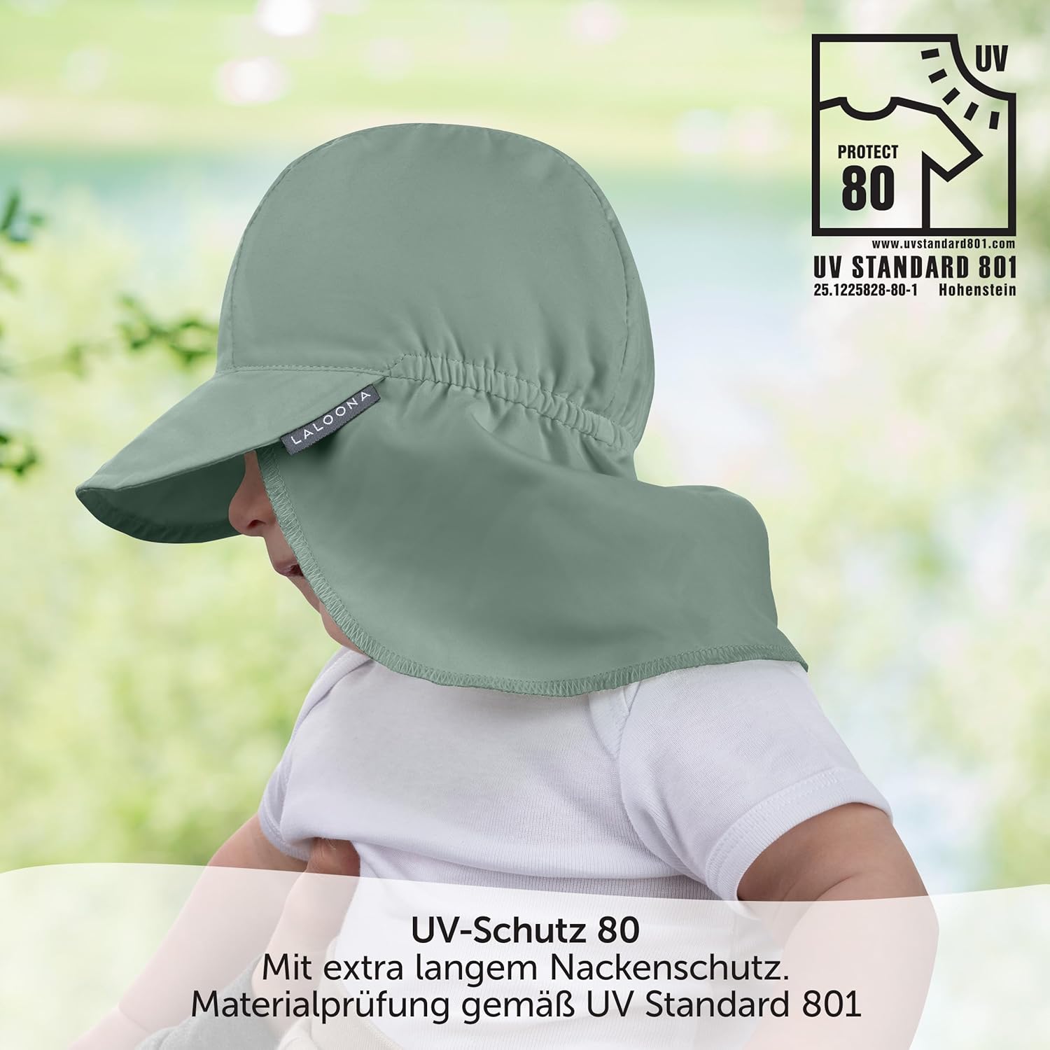 Thumbnail 1 de LaLoona Baby Schirmmütze UV 80+ mit Nackenschutz – atmungsaktiver Sonnenhut für 3–36 Monate
