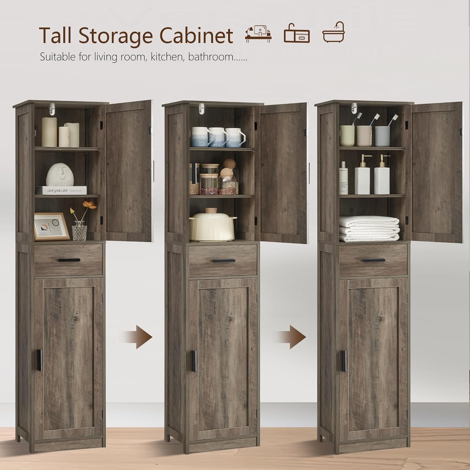 Detalle de USIKEY Storage Cabinet, 67-inch