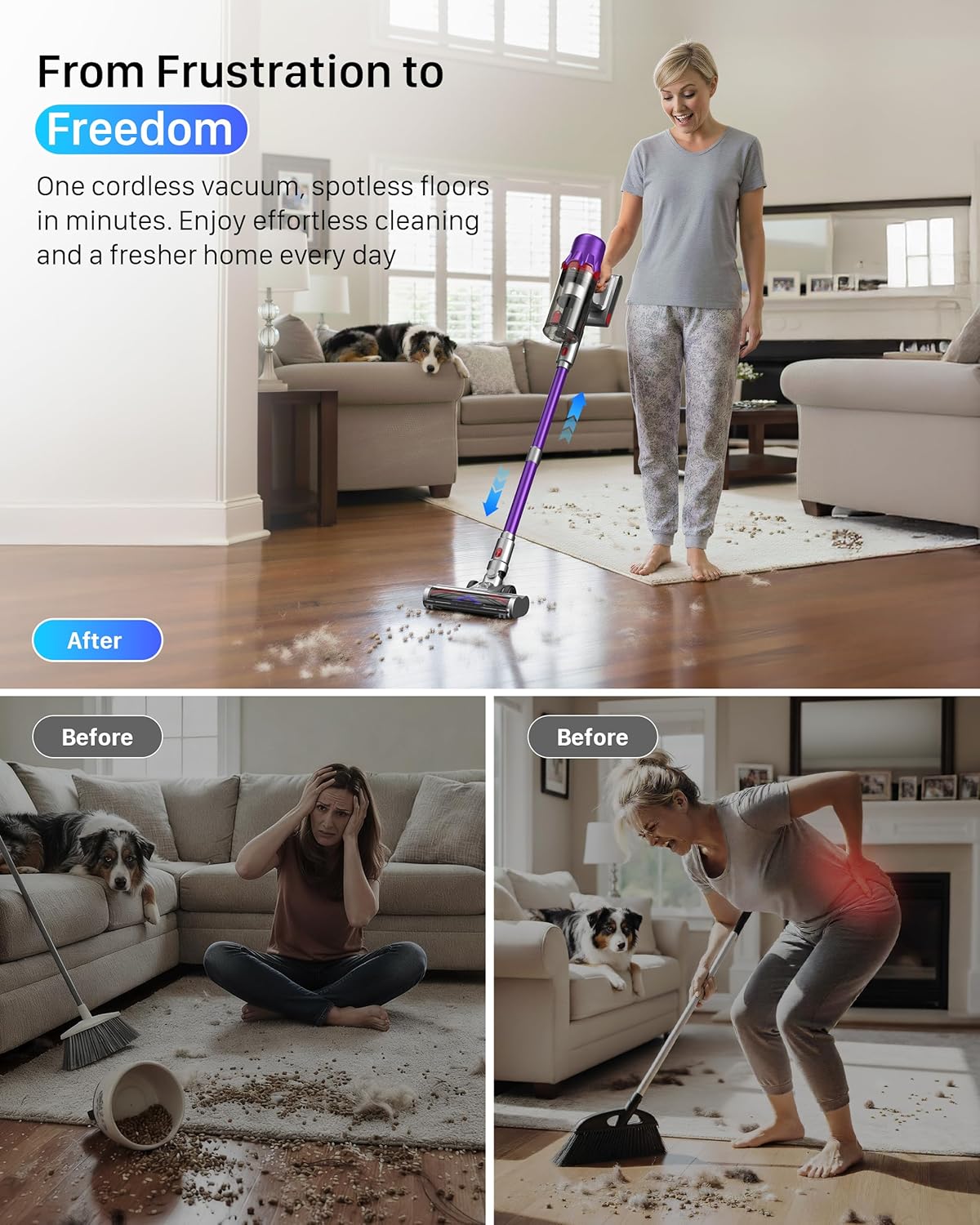 Thumbnail 1 de iXlion Cordless Vacuum Cleaner for Home — Powerful 550W Stick Vacuum with Dual HEPA, 55-Min Runtime