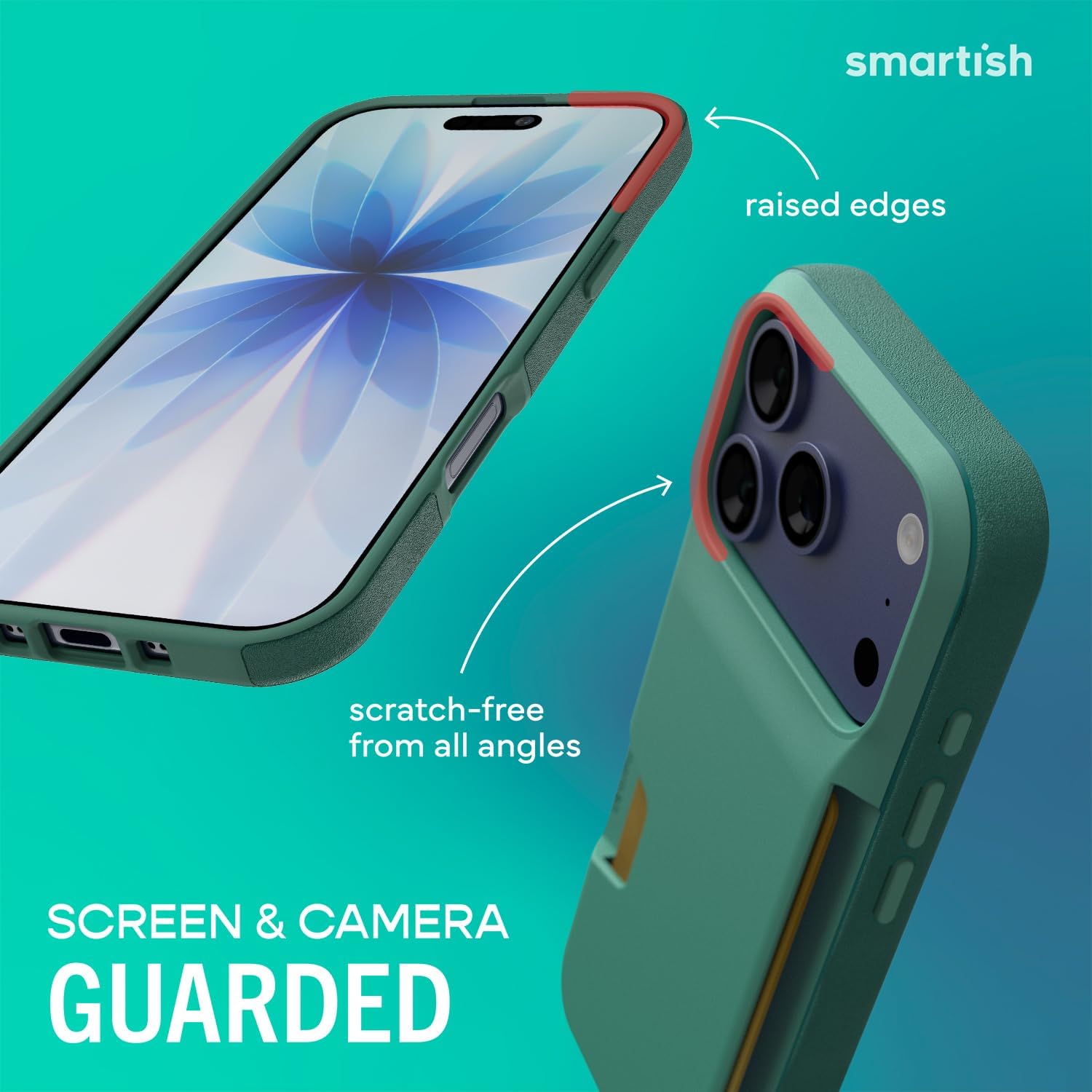 Detalle de Smartish Wallet Slayer Vol. 1 Wallet Case for iPhone 17 Pro (So Jaded) — slim card holder with drop protection