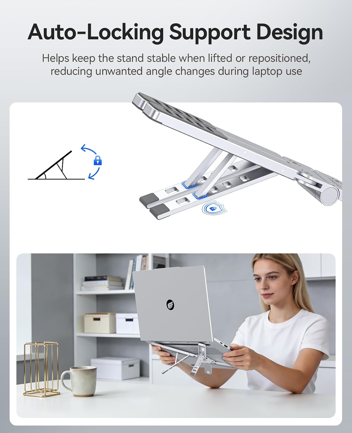 Detalle de ORICO PN1 Portable Laptop Stand: Ultra-Compact 3‑in‑1 Riser for Travel and Desk