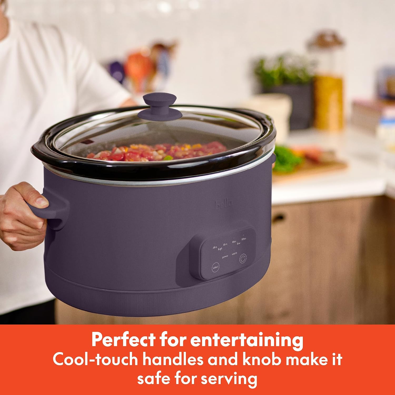 Thumbnail 5 de bella 6.0 Qt Programmable Slow Cooker (Plum) with Ceramic Nonstick Stoneware Pot