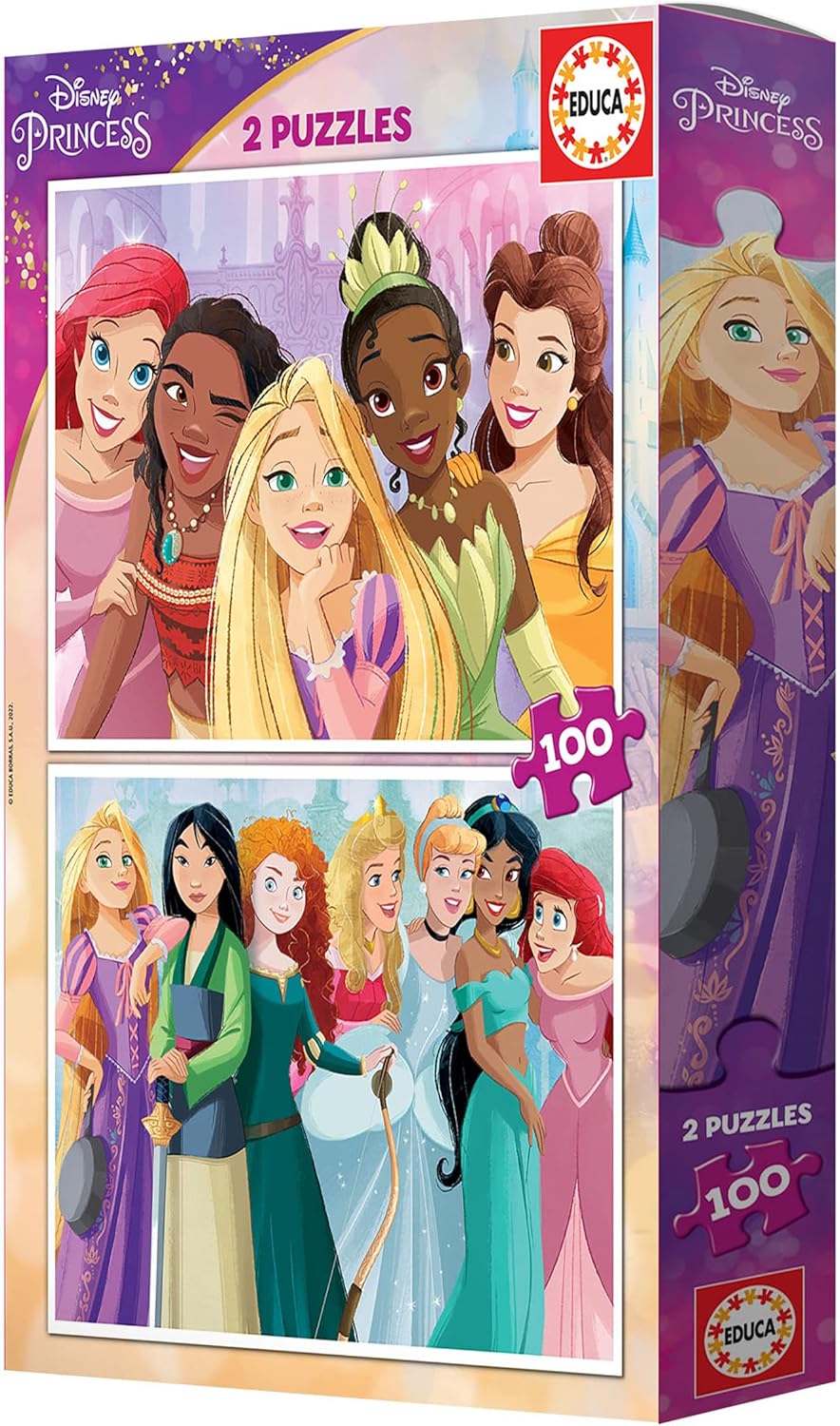Thumbnail 2 de Educa 2x100 Disney Princess : 2 puzzles en carton de 100 pièces dès 6 ans