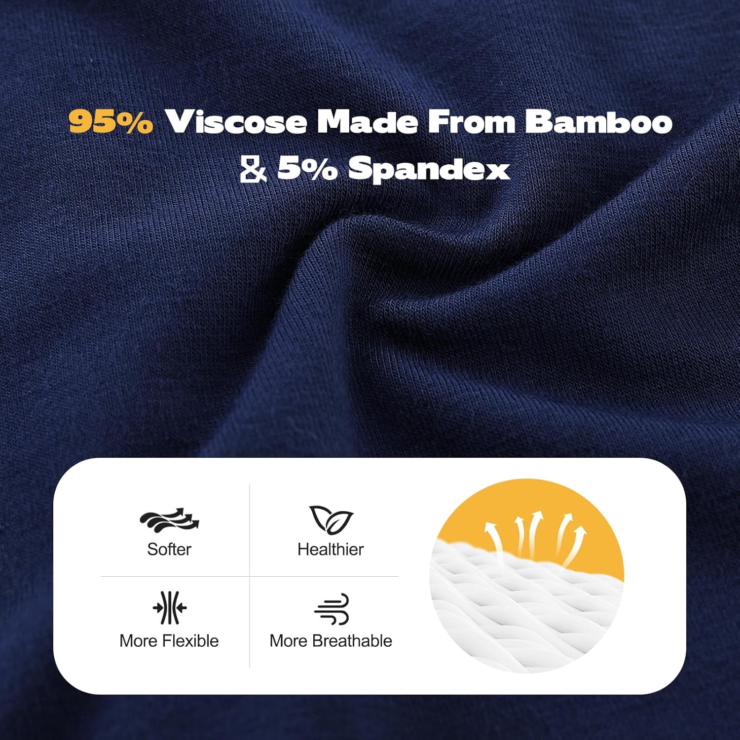 Detalle de BAMBOO COOL Boys' Boxer Briefs (6-18Y) — 6-Pack, Moisture-Wicking, Ultra-Soft Bamboo Viscose