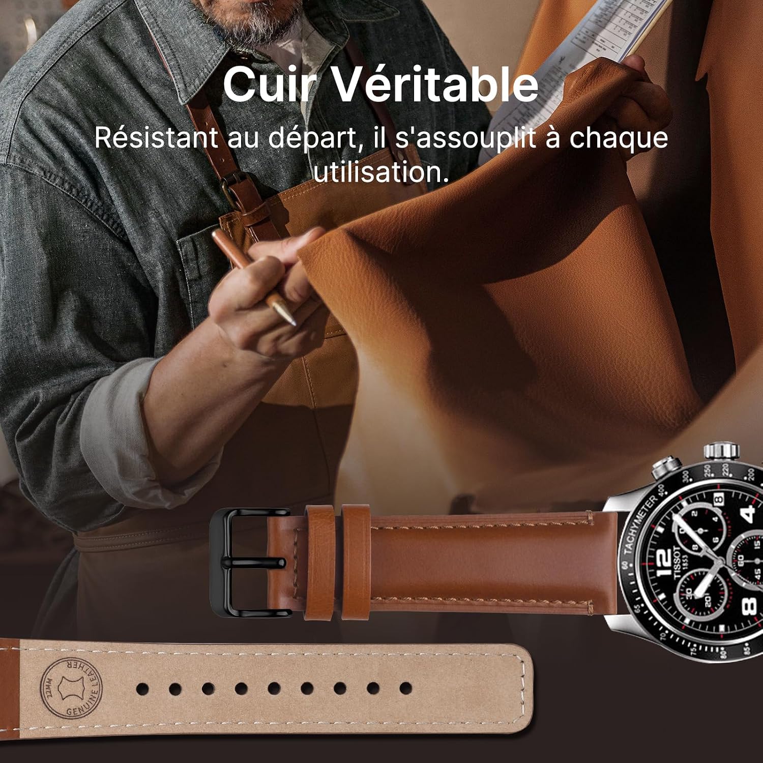 Thumbnail 2 de Fullmosa bracelets montre cuir 22 mm